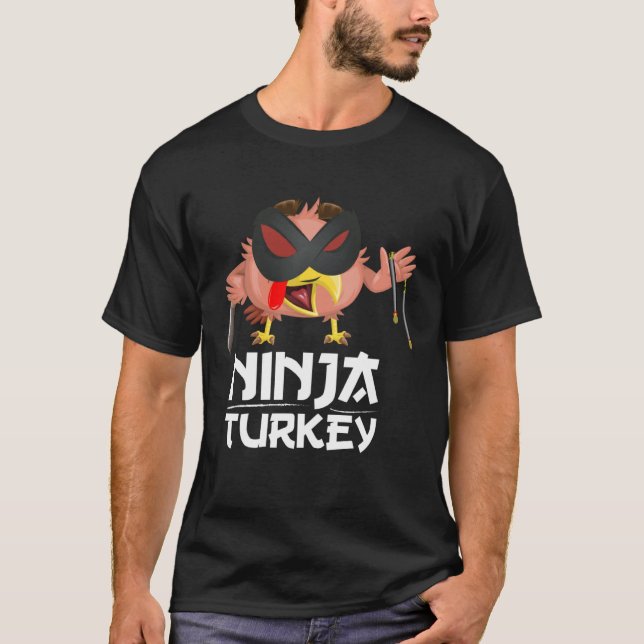 Ninja Turkey for Adult & Kids Erntedank T-Shirt (Vorderseite)