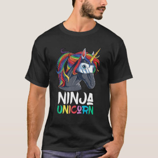 Ninja Unicorn T Girls Rainbow Martial Arts Fighter T-Shirt