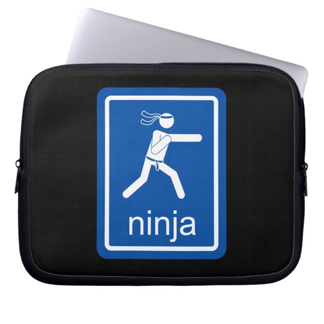 ninja universelles Zeichen Laptopschutzhülle (Vorderseite)