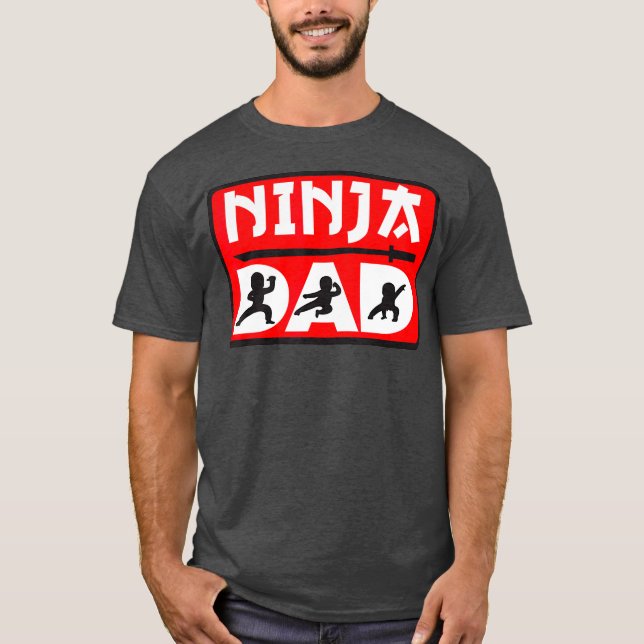 Ninja Vater Matching Family Ninja Warrior Funny T-Shirt (Vorderseite)