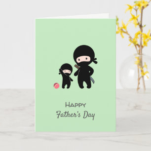 Ninja Vater und Kid Green Blank Card Karte