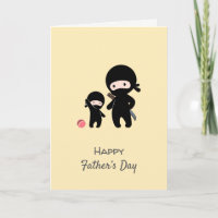 Ninja Vater und Kid Yellow Blank Card