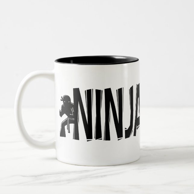 "Ninja verschwinden " Zweifarbige Tasse (Links)