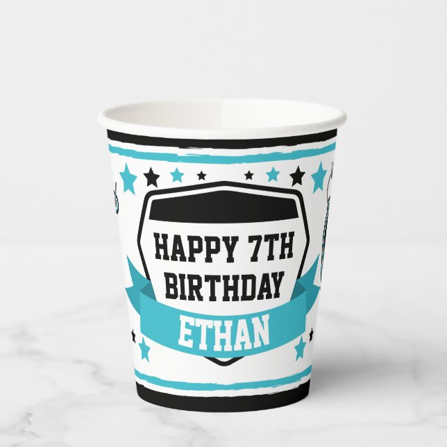 Ninja Warrior Boy Birthday Party Paper Cups Pappbecher (Links)