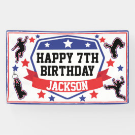 Ninja Warrior Boys Birthday Party Blue & Red Banner