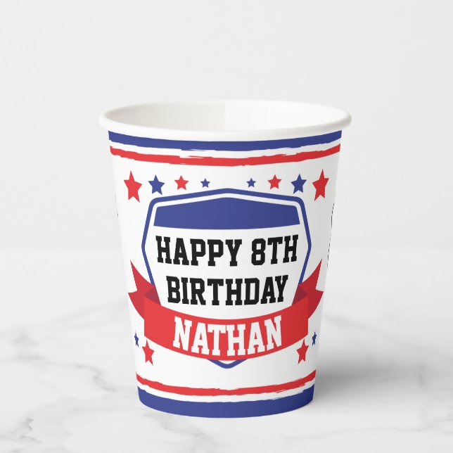 Ninja Warrior Boys Birthday Party Pappbecher (Links)
