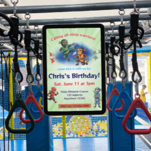 Ninja Warrior Geburtstag Einladung