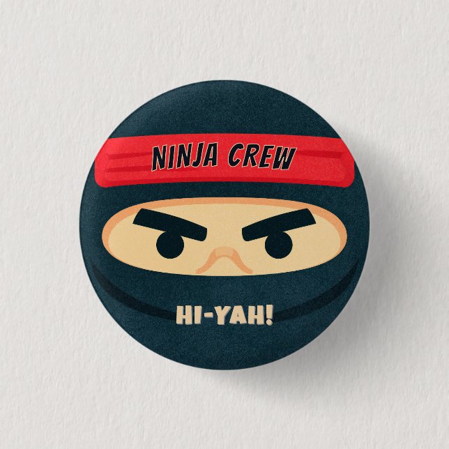 Ninja-Warrior-Geburtstagsfeier-Button Button (Vorderseite)