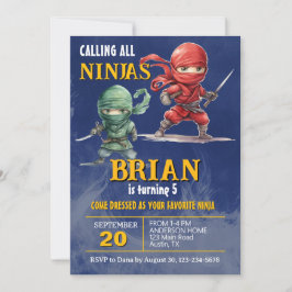 Ninja-Warrior-Geburtstagsfeier Einladung