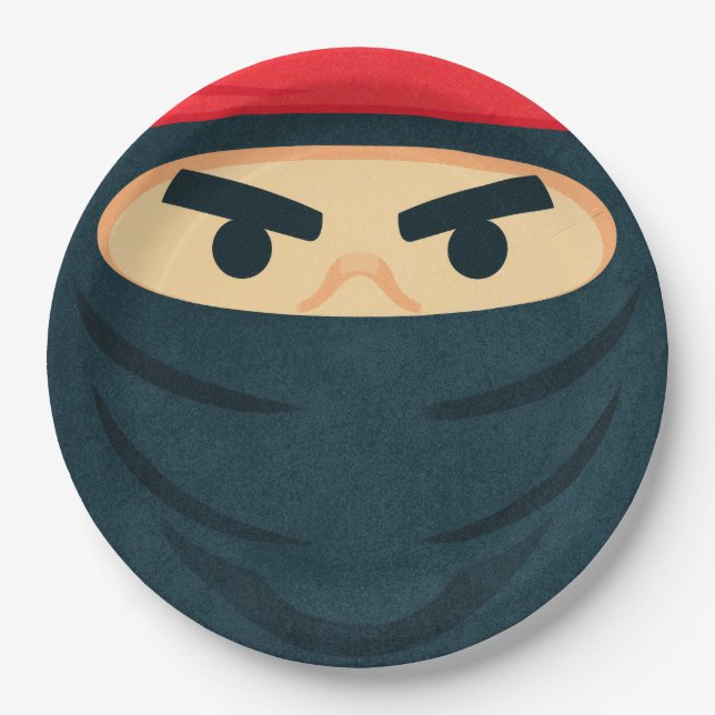 Ninja Warrior Geburtstagspapierplatte Pappteller (Vorderseite)