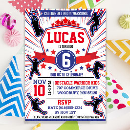 Ninja Warrior Geburtstagsparty Behindertenkurs Einladung