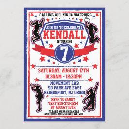 Ninja Warrior Girls Birthday Party Einladung