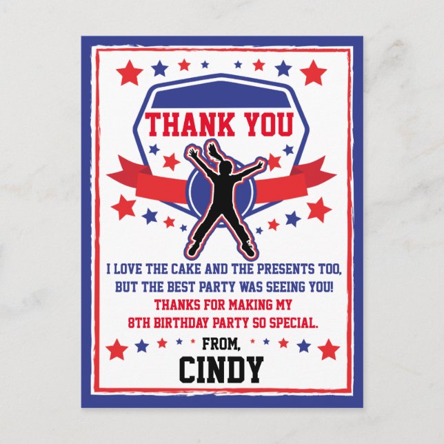 Ninja Warrior Girls Danke Postkarte (Vorderseite)