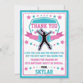 Ninja Warrior Girls Pink & Aquamarin Dankeschön Ka Dankeskarte