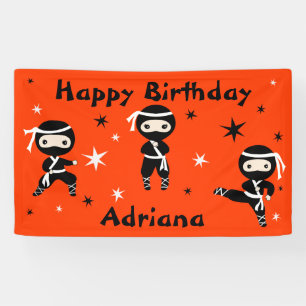 Ninja Warrior Girls Pink Birthday Party Banner