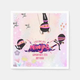 Ninja Warrior Girls Pink Serviette