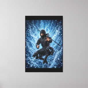 Ninja Warrior im Wasser 40x60 Leinwanddruck