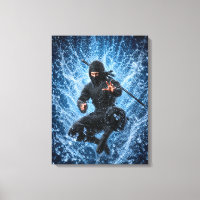Ninja Warrior im Wasser japanische Wandkunst