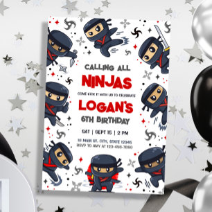 Ninja Warrior Karate Birthday Einladung