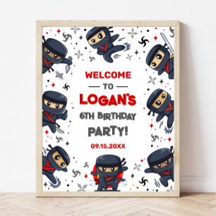 Ninja Warrior Karate Birthday Welcome Sign Poster