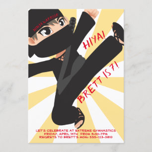 Ninja-Warrior-Karate-Marktkunst-Einladung Einladung