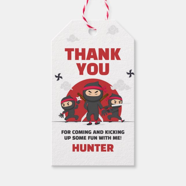 Ninja Warrior Karate Martial Arts Birthday Favor Geschenkanhänger (Vorderseite)