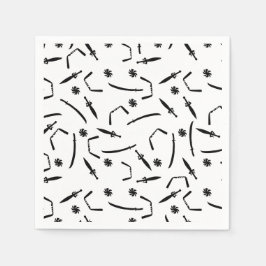 Ninja Warrior Kindergeburtstag Party Schwarz und W Serviette