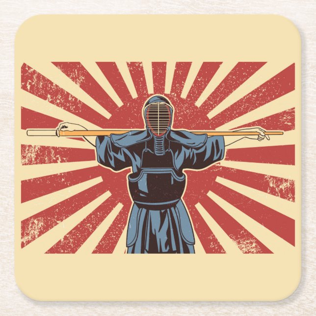 Ninja Warrior Rechteckiger Pappuntersetzer (Vorderseite)