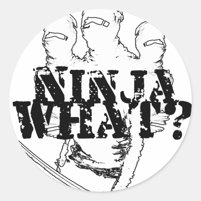 NINJA WAS? RUNDER AUFKLEBER (Vorderseite)