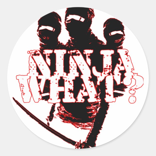NINJA WAS? RUNDER AUFKLEBER (Vorderseite)
