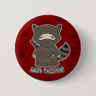 Ninja Waschbär! Im roten Knopf Button
