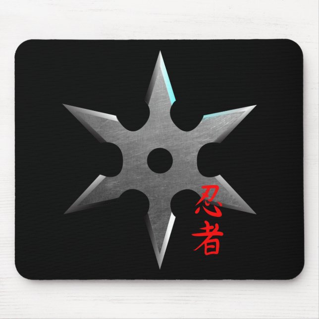 Ninja werfender Stern Mousepad (Vorne)