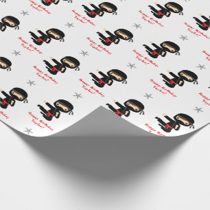 Ninja Wrapping Paper Boy Personalisiert Red Black Geschenkpapier
