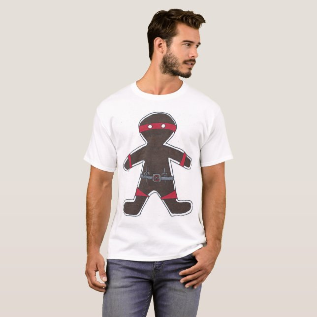 Ninjabread Mann (rot) T-Shirt (Vorne ganz)