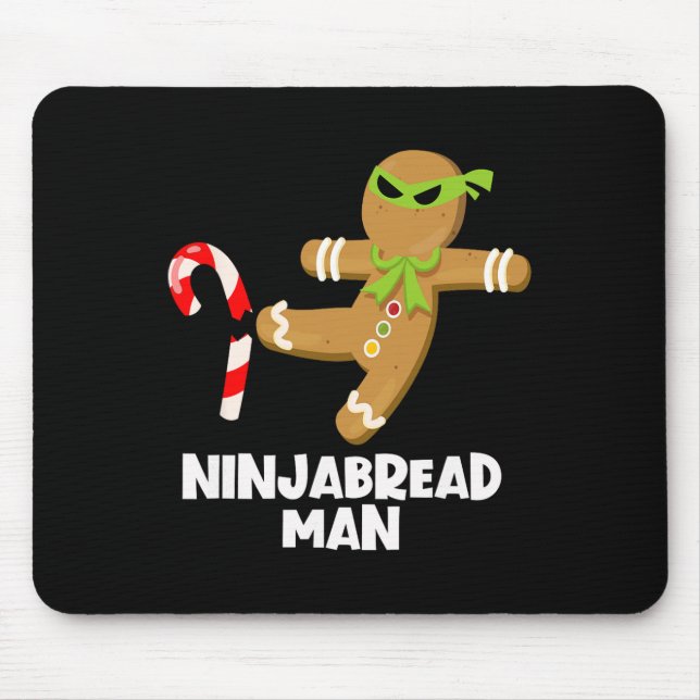 Ninjabread Mann Spaß Ginja Kicken Bonbons Stock Ha Mousepad (Vorne)