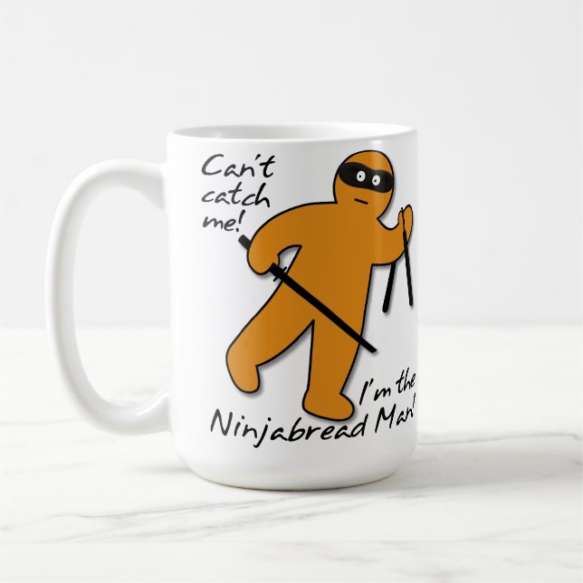 Ninjabread Ninja Gingerbread Man Funny Mug Tasse (Links)