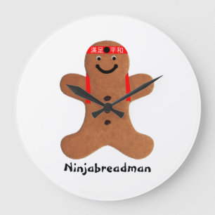 Ninjabreadman biscuit (cookie)Acrylmauer Große Wanduhr