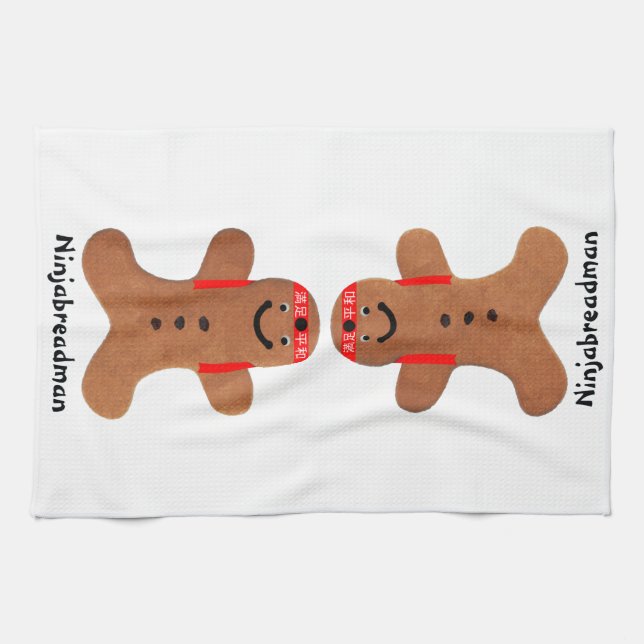 Ninjabreadman biscuit (Cookie) Geschirrtuch (Horizontal)
