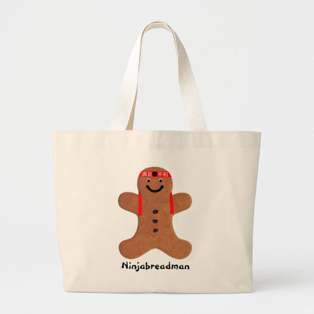 Ninjabreadman biscuit (Cookie) Jumbo Stoffbeutel (Vorne)