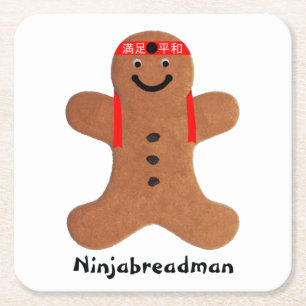 Ninjabreadman biscuit (Cookie) Rechteckiger Pappuntersetzer