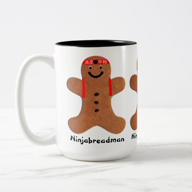 Ninjabreadman biscuit (Cookie) Zweifarbige Tasse (Links)