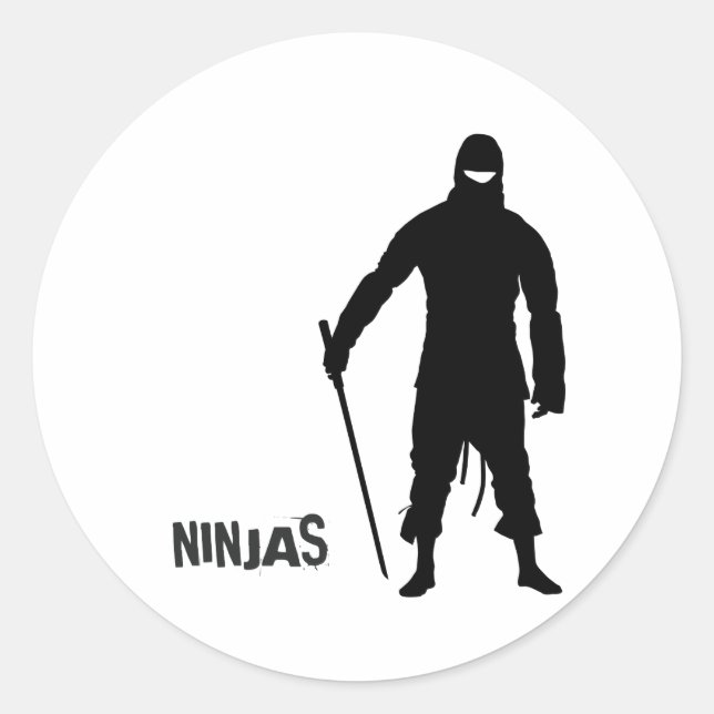 Ninjas Runder Aufkleber (Vorderseite)