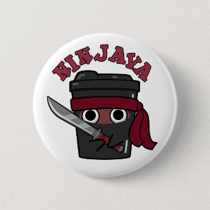 Ninjava Funny Ninja Java Kaffee Pub Button
