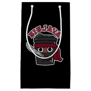 Ninjava Funny Ninja Java Kaffee Pub Dark BG Kleine Geschenktüte