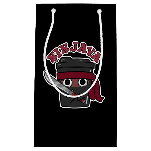 Ninjava Funny Ninja Java Kaffee Pub Dark BG Kleine Geschenktüte (Vorderseite)