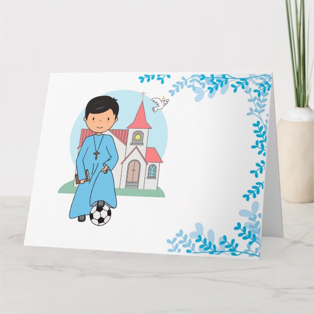Niño Primera Comunión Fútbol Karte (Vorderseite)