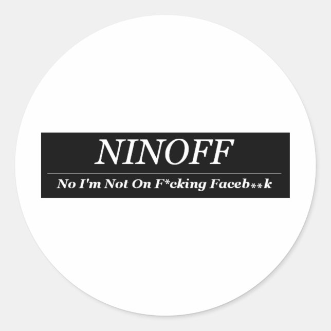NINOFF | Anti Facebook | Hass | Facebook-Shirt Runder Aufkleber (Vorderseite)
