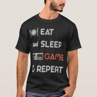 Nintendo Eat Sleep Game Repeat Graphic T - Shirt
