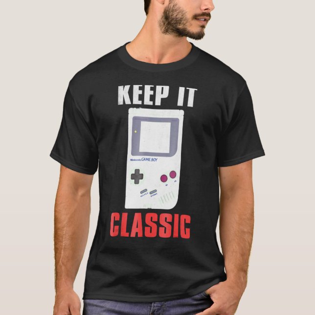 Nintendo Game Boy Behielt It Classic Gamer Graphic T-Shirt (Vorderseite)