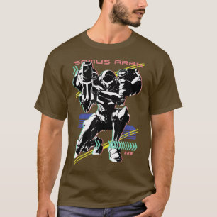 Nintendo Metroid Samus Aran Retro Neon Poster T-Shirt